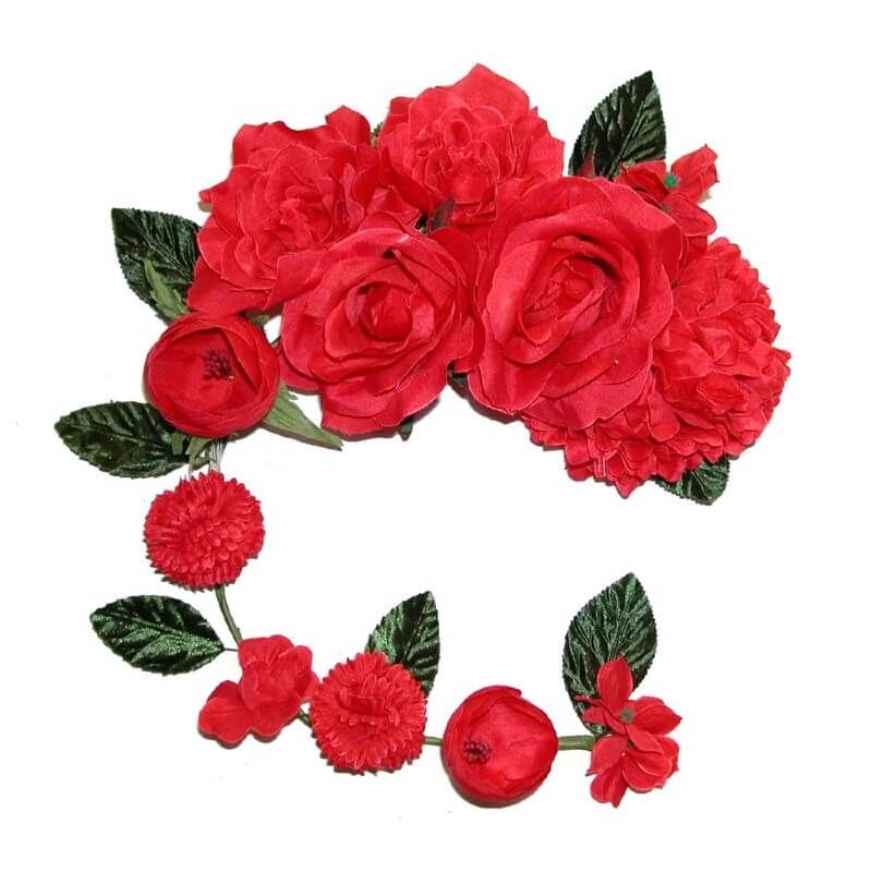 Tiara de Flores Flamenca Roja