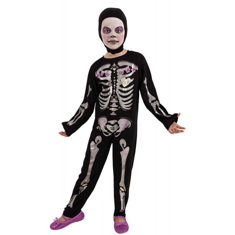 Disfraz Esqueleto Purpurina infantil
